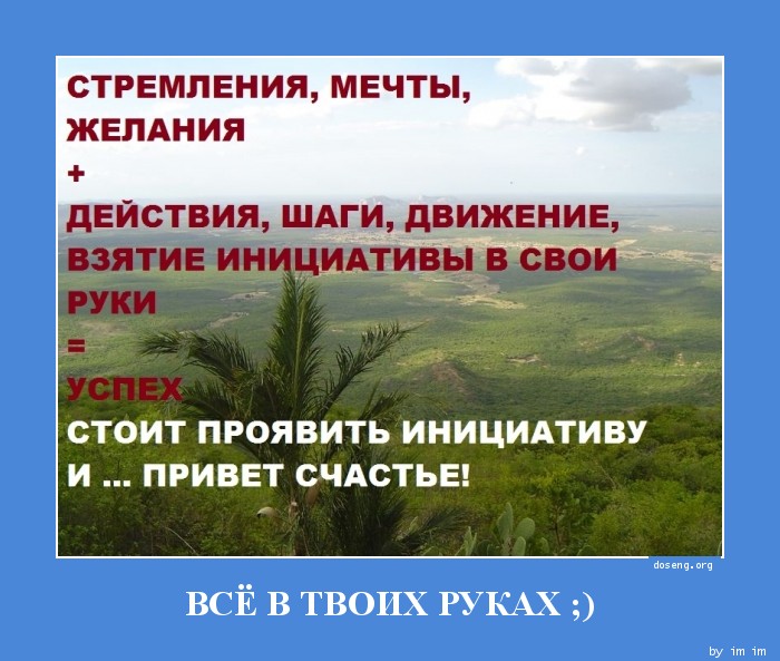 ВСЁ В ТВОИХ РУКАХ ;)