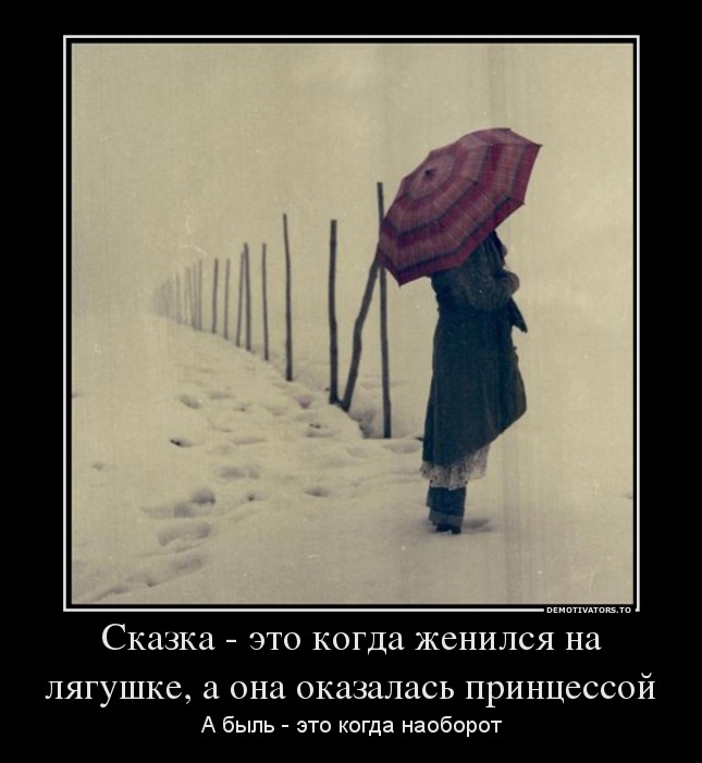 Сказка - это когда женился на лягушке, а она оказалась принцессой