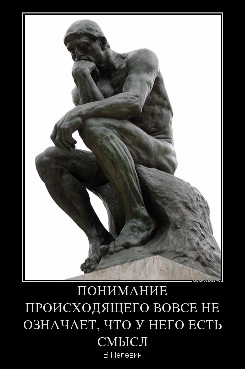 ПОНИМАНИЕ ПРОИСХОДЯЩЕГО ВОВСЕ НЕ ОЗНАЧАЕТ, ЧТО У НЕГО ЕСТЬ СМЫСЛ