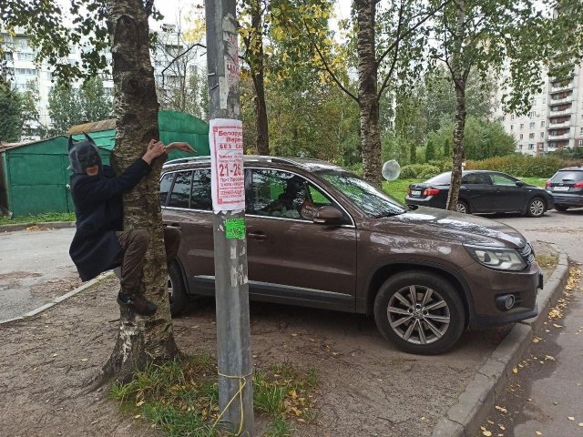 Если ты паркуешься не так - бойся мстителя в маске (4 фото)
