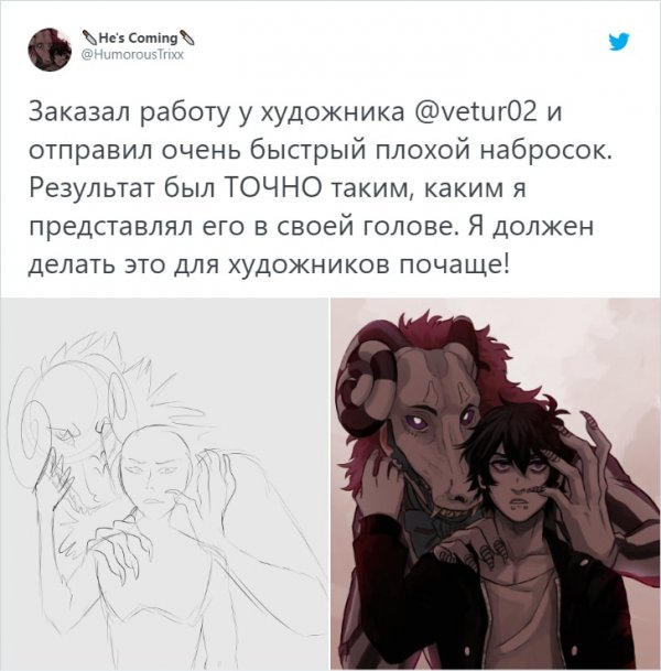 Клиенты показали художникам свои каракули, и те превратили их в крутые работы (15 фото)