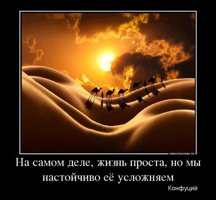 На самом деле, жизнь проста, но мы настойчиво её усложняем