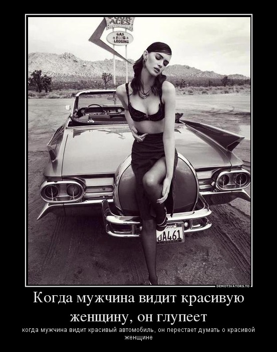 Когда мужчина видит красивую женщину, он глупеет