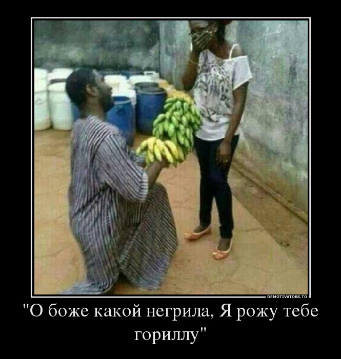 "О боже какой негрила, Я рожу тебе гориллу"