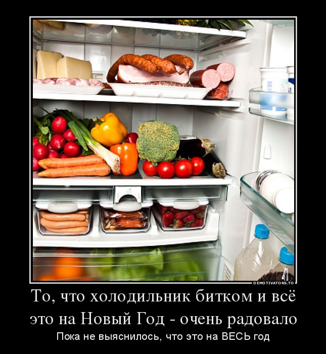 То, что холодильник битком и всё это на Новый Год - очень радовало
